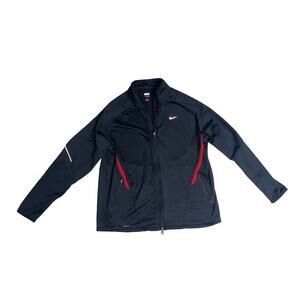 Nike Fit Dry Men’s XL Black Red Full Zip Training Jacket Reflective Running
